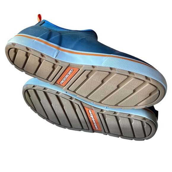 Grundéns Mens Deck-Boss Ankle Boots Size 8 Navy & Orange Slip-On Rubber Shoes - Picture 7 of 7